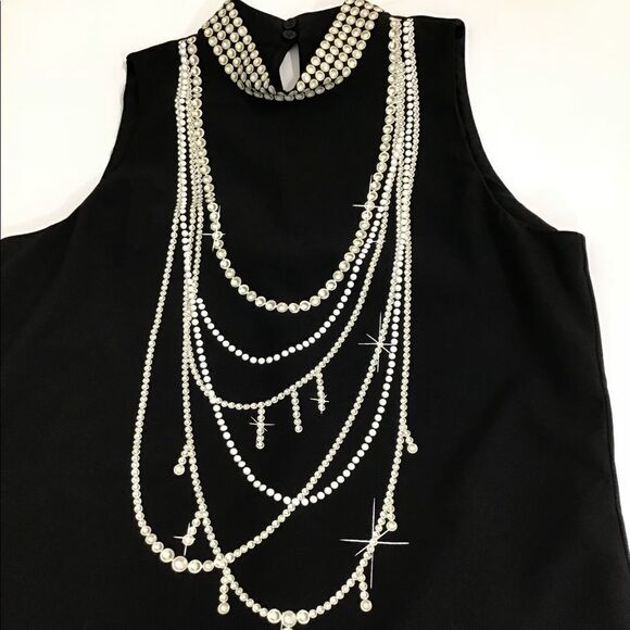 MOSCHINO Black Pearl Print Maxi Dress New With Tag - Picture 7 of 9